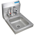 Bk Resources Space Saver Hand Sink Stainless Steel W/ Faucet, 2 Holes 9"W x 9" BKHS-D-SS-P-G